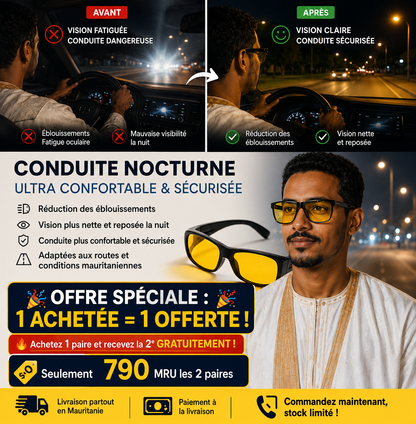 Lunettes Anti-Éblouissement Soleil & Phares LED